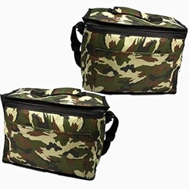 2 x Camouflage Bags 10 Litre and 8 Litre Insulated Military Cooler Picnic Camping Hunting zer Food Water Container