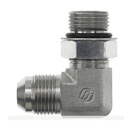 Brennan 6801-08-08-NWO-FG Forged Steel JIC Flared Tube Fitting, 90 Degree Elbow, 1/2" Tube OD JIC Male x 3/4-16 Male Straight Thread O-Ring Boss
