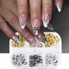 6 Grids Metal Bow Nail Art Charms -3D Gold Sliver