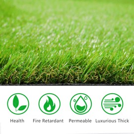Sigetree Artificial Grass for Dogs Indoor Outdoor Rug Carpet Customized Sizes Fake Grass for Pets, Realistic Artificial Turf Rug for Patio, Blade Height 1.38 Inch 6Feet X 7Feet