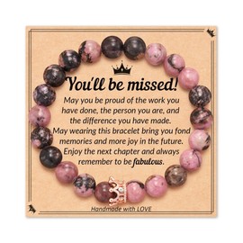 Retirement Gifts for Women Retirement Bracelet for Woman Healing Stone Bracelets Beaded Bracelets Going Away Gifts for Coworkers Inspirational Bracelet Cool Retirement Gifts for Men