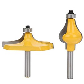 FTVOGUE Gluing Router, 2 x 8 mm Shank, Ogee Cut, Router Bit, Handrail Cutter Set with Bearing, YG6 Alloy, Anti-Kickback Design, Heat Resistant, Wooden Cords & Stair Railing