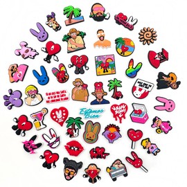 WANGJY 48kinds of Shoe Charms Decorations Bracelets Wristband Different Designs for Kids Girls Decorations Birthday Party Favors Gifts