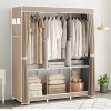 Portable Closet Organizer with Waterproof Cover Storage Shelves Rack Wardrobe