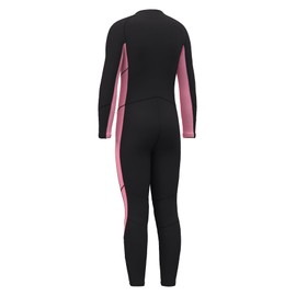 Hevto Kids Wetsuit for Girls Toddler Size 4T Child 3/2mm Neoprene Full Wet Suit Front Zip Thermal Swimsuit Swimming in Cold Water (K3-Pink, 4)