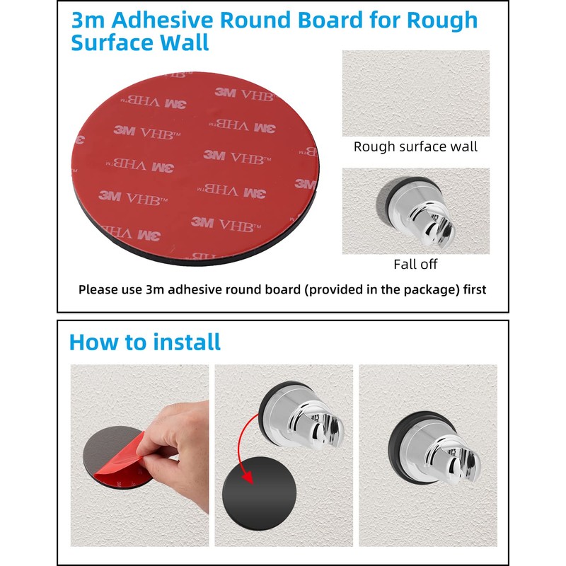 Hibbent 2 Pack Vacuum Suction Cup Shower Head Holder, Removable