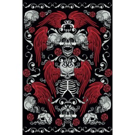 Gothic Skull And Rose Black And Red Notes Notebook 6x9 100 Lined Pages Notepad Diary Journal: Perfect Gift For Women, Girls, Men, and Kids