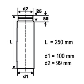 RAIK 10021003 Pellet Pipe/Stove Pipe 100 mm – 250 mm