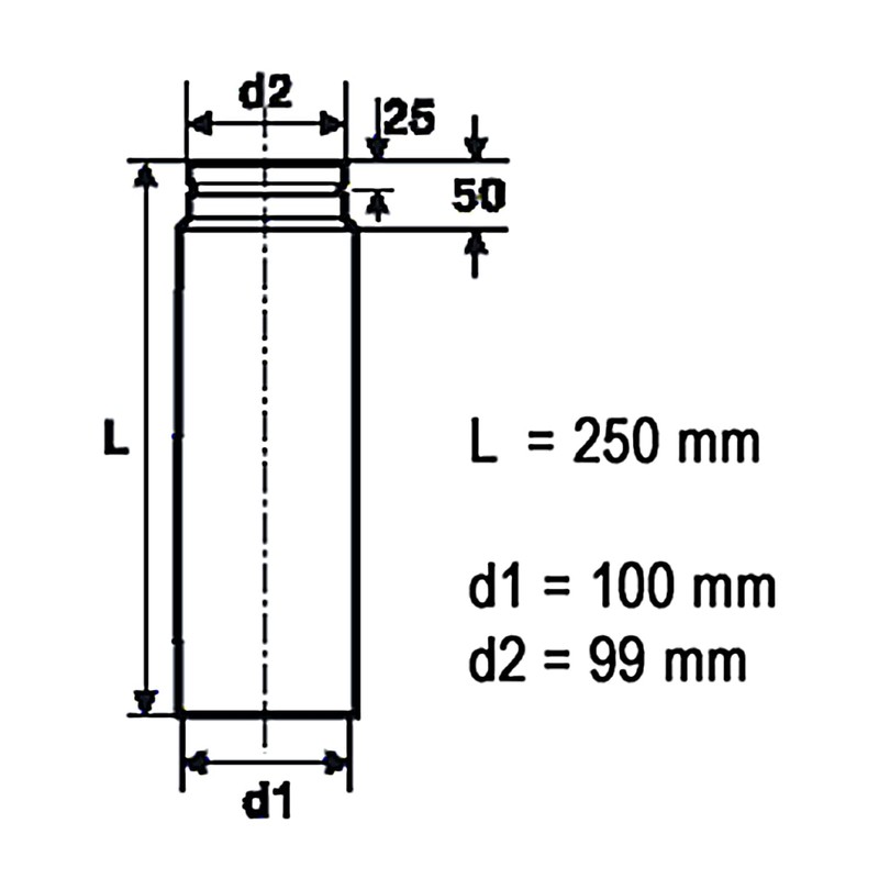 RAIK 10021003 Pellet Pipe/Stove Pipe 100 mm – 250 mm