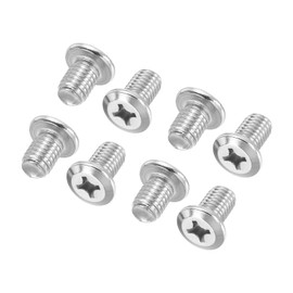 PATIKIL Flat Round Head Phillips Screws, 8 Pack M8-1.25 x 12mm Binding Screws 304 Stainless Steel 18-8 Full Thread, Phillips Drive Machine Screw Furniture Screw Connector Bolts