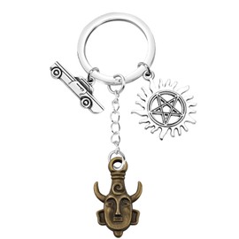 MAOFAED Winchester Brothers Gift Pentagram Symbol Keychain Tv Show inspired Gift For Fan (pentagram kr)