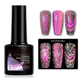 Cat Eye Gel Nail Polish - 7ml Purple Pink cat Eye Gel Polish - Reflective Glitter Glossy cats eye gel nail polish Magnetic - Flashes Magnetic nail polish For Nail Art Uv/Led Soak-Off Salon Home