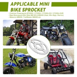 Mini Bike Sprocket 420 40 41 Chain 40T Tooth Rear Sprocket 40mm Bore Fit for Coleman BT200X CT200U Baja Warrior TrailMaster Massimo MB165 Predator 196cc 212 200cc 6.5hp Powersports Go Kart (Silver)