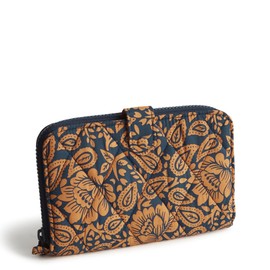 Vera Bradley Featherweight Large Tab Wallet, Lotus Montage Roasted Pecan