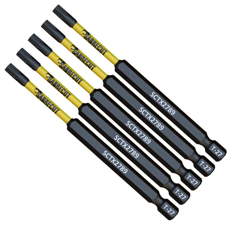 5 x SabreCut SCTX2789_5 89mm T27 TX27 Magnetic Impact Screwdriver