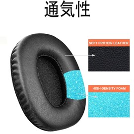 For Marshall For Marshall Monitor Wireless/Monitor II/Wired Replacement Headphone Pad, Noise Prevention, Leak-Proof, 1 Pair, High Density Foam Ruimi (Protein Leather/Black)