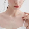 INURAN S925 Sterling Silver Two Interlocking Circles Necklace Moissanite Double