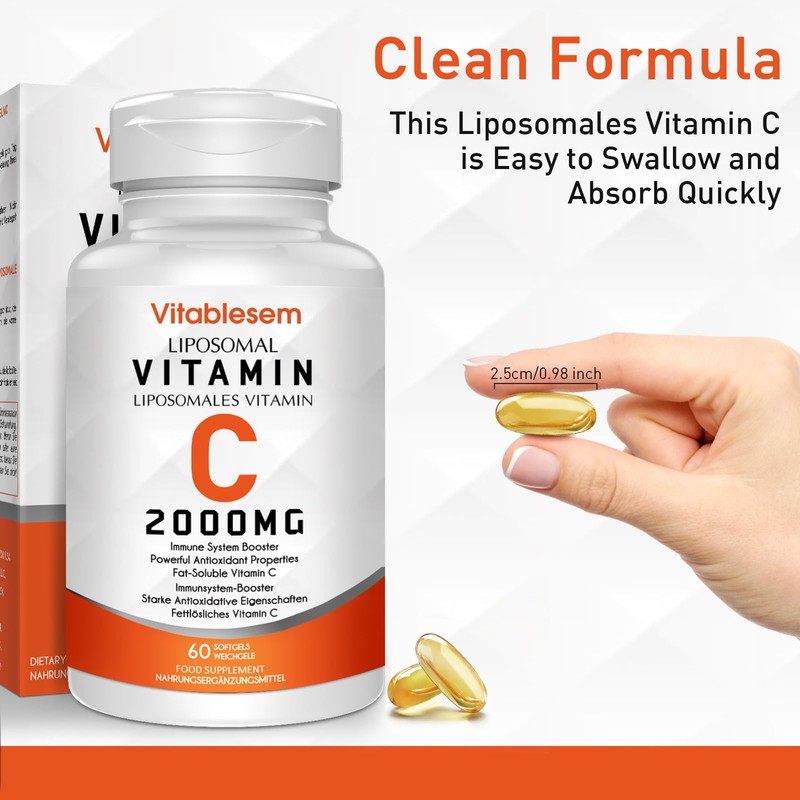Liposomal Vitamin C Capsules 2000MG (3 Pack) - High Strength