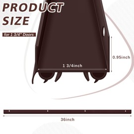 Lineshading 2 Sets Door Sweep Plastic PVC 1 3/4" Slide on Bottom Door Seal Strip for Weather Stripping Draft Blocker (Brown)