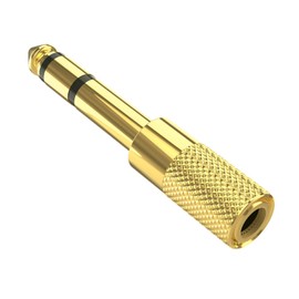 Headphone Adapter 3.5mm to 6.35mm to 1/8 inch to 1/4 inch Premium Gold Plated Stereo Headphones Jack Adaptor Headphone Converter, Long Life Aux Jack Audio Plug 3.5mm Female to 6.35mm Male.