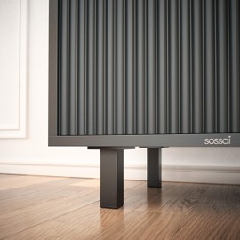 sossai® Exclusive Small Aluminium Furniture Feet E3MF Set of 4 Height: 100 mm Colour: Black