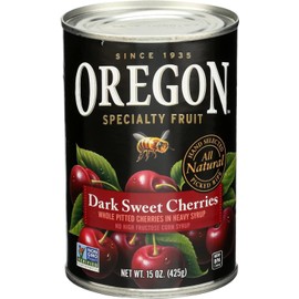 Oregon Fruit Products Dark Sweet Cherries in Heavy Syrup, 15 Ounce (Pack of 6)
