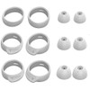 JNSA 12 PCS Large Size Wingtips and Ear Tips Compatible with Galaxy Buds/Galaxy Buds+,3 Pairs Silicone Cover Ear tip and 3 Pairs Wing tips Wing Tip,S/M/L 3 Size, Silver WT