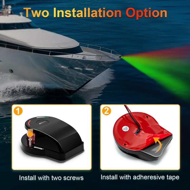 Acelane Boat Navigation Lights, Waterproof Navigation Lights for Boats Red