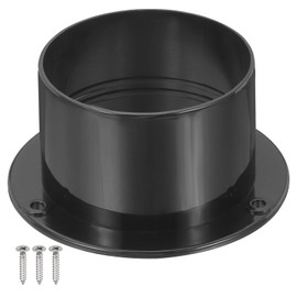 PATIKIL 3 Inch Duct Connection Flange ABS Straight Pipe Pipe Exhaust Flange Channel Mounting Plate with Screws for Air Heating Cooling Ventilation HVAC System