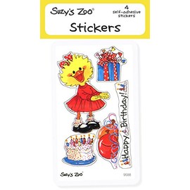 Suzy's Zoo Stickers 4-pack, "Happy Birthday!" 10134