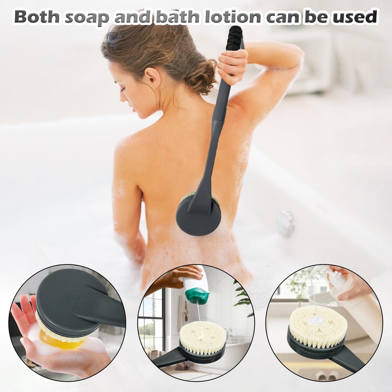 VIVEBEI Curved Long Handled Shower Body Brush, 52cm Back Exfoliating