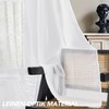 Deconovo Linen Effect Transparent Curtains, White, 180x140