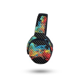 MightySkins Carbon Fiber Skin Compatible with Skullcandy Crusher ANC 2 - Primary Smoke | Protective, Durable Textured Carbon Fiber Finish | Easy to Apply
