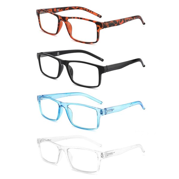 Yuluki 4 Pack Reading Glasses Blue Light Blocking for Men