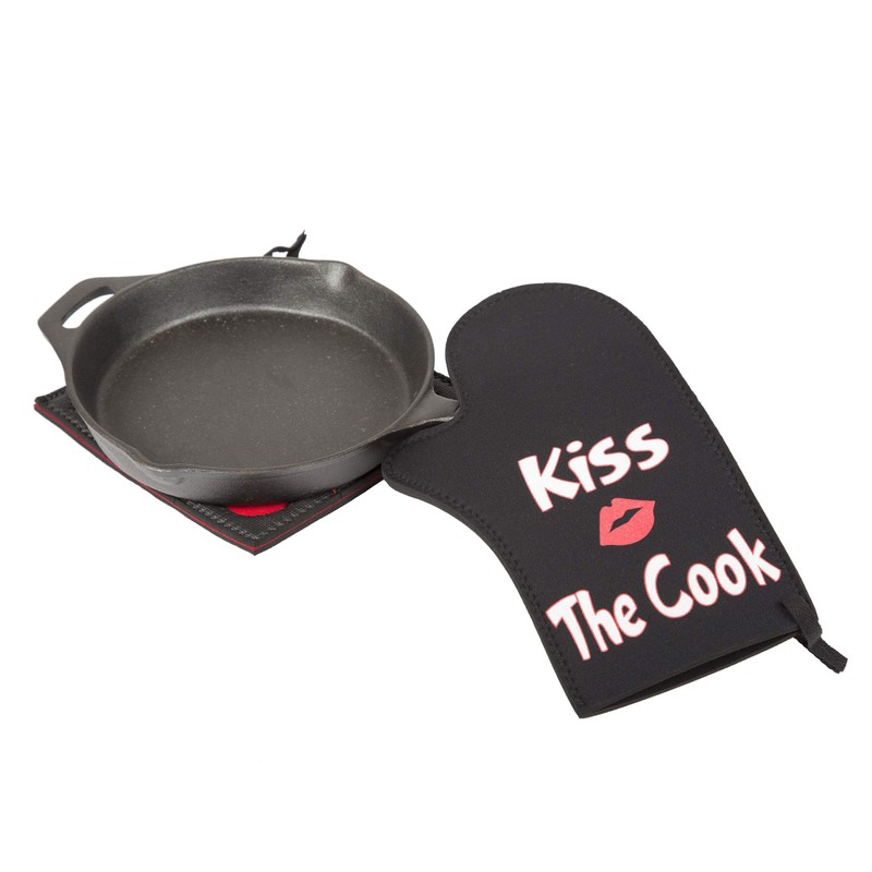 Creative Home Black Neoprene Oven Mitt Glove Insulated for Cooking