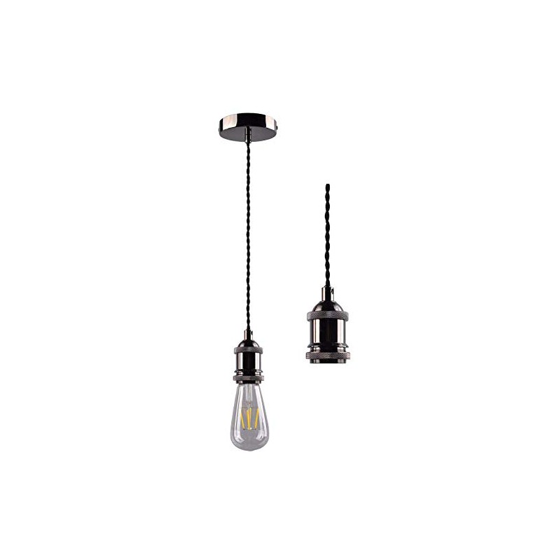 COZZY Black Nickel Pendant Light Fitting,Pendant Ceiling Rose,E27 Pendant Fitting,Ceiling
