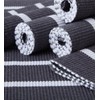 Encasa Ribbed Cotton Placemats (Set of 6), Roma Grey Stripes,
