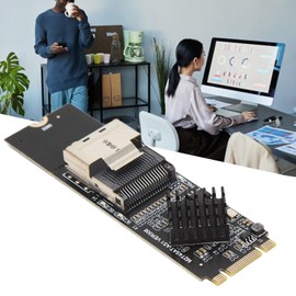 Sxhlseller M.2 NVME to SFF 8087 Expansion Card, ASM1064 Controller M.2 NVME to SATA3.0 Adapter, 4 Port 6Gbps SAS36 PIN SFF 8087 Controller Card for 10 11