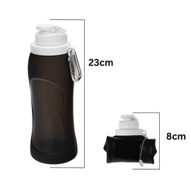 Sport Up I Foldable Drinking Bottle I 500 ml I For Outdoor, Sports, Travel and Much More I Environmentally Friendly (Black)