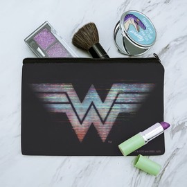 Wonder Woman 1984 Glitchy Logo Makeup Cosmetic Bag Organizer Pouch