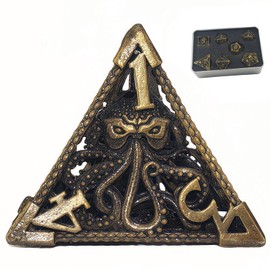 RYSZDXY 7 PCS Cthulhu Metal Dice Set for DND & RPG Games - Hollow Polyhedral Dice with Unique Tentacle Design, D20, D12, D10, D8, D6, D4, Gift Ready