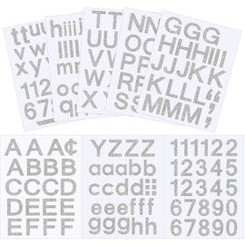 Outus 8 Sheets Vinyl Letter Stickers Self Adhesive Mailbox Alphabet and Numbers Outdoor Vinyl Letters for Scrapbooking Crafts Bulletin Board Classroom School Supplies(1 Inch,Glitter Silver)