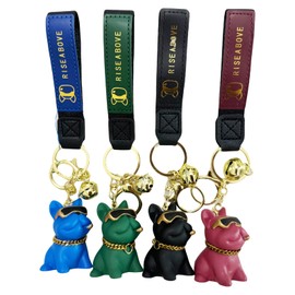 kengee Schlüsselanhänger Hund Auto Personalisiert Leder Autoschlüsselanhänger Autoschlüssel Autoanhänger Kuscheltier Anhänger Reflektoren Autospiegel Coole Schlüsselbund Car Deko Keychain Lustig