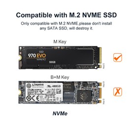 MAIWO M.2 Adaptador de carcasa SSD, carcasa NVME de 10 Gbps con diseño sin herramientas, expansión de almacenamiento de 4 TB, llaves M, aleación de aluminio, suspensión automática (FIts