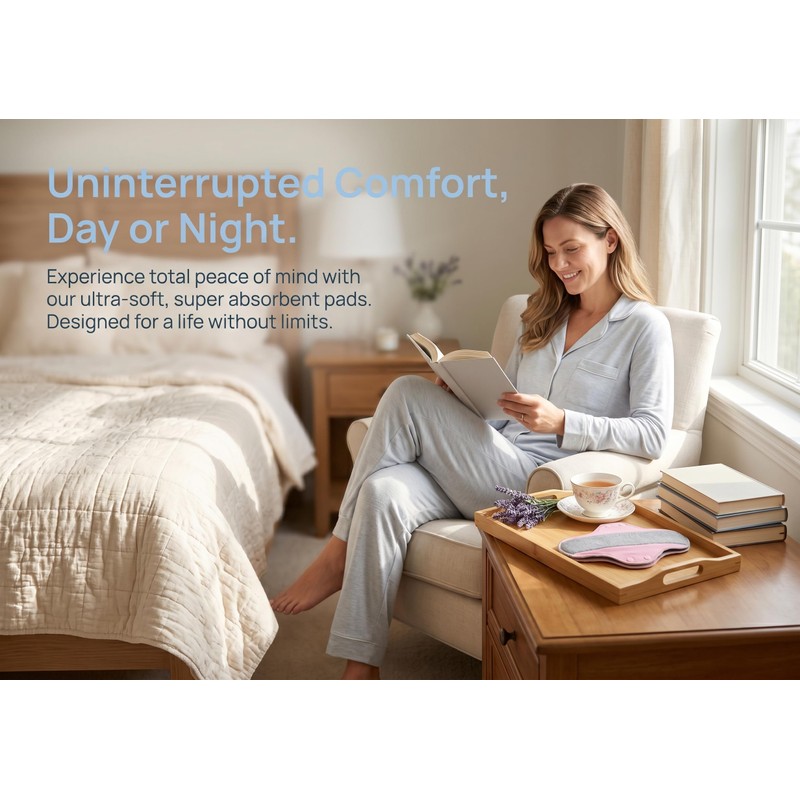 6 Pack Reusable Incontinence Pads with Graphene Technology -Leak-Proof &