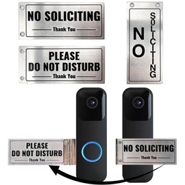 Metal Doorbell Cover for Home & Front Door, Aluminum No Soliciting Sign, Rotates to “DO NOT DISTURB”, Drill - Free Easy Install, Perfect for Dog Owners & Moms with Sleeping Babies