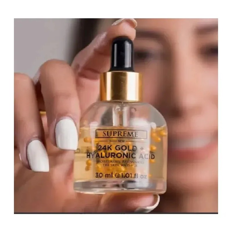 Sérum oro 24 K + ácido hialurónico 30 ml, hidratación