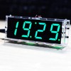 4 Digit DIY LED Digital Clock Kit, LED Electronic Clock with Time/Temperature/Date Display, Light Control, Simple Digital Clock for Beginners Electronics Professionals(Green)