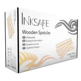 Pack of 100 Inksafe Wooden Waxing Spatulas Wax Applicator Sticks/Tongue Depressors for Hair Removal, Tattoo