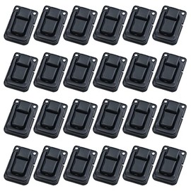 Antrader 24pcs Clasp Latch Lock Mini Hasp for Toolbox Gift Box Suitcase 1.5'' x 1'' x 0.35'' with Screws (Black)